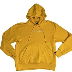 Nike Air Jordan Wordmark Fleece Hoodie Yellow Mens Size Medium DO6094-705 $120